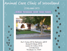 Tablet Screenshot of animalcareclinicofwoodland.com